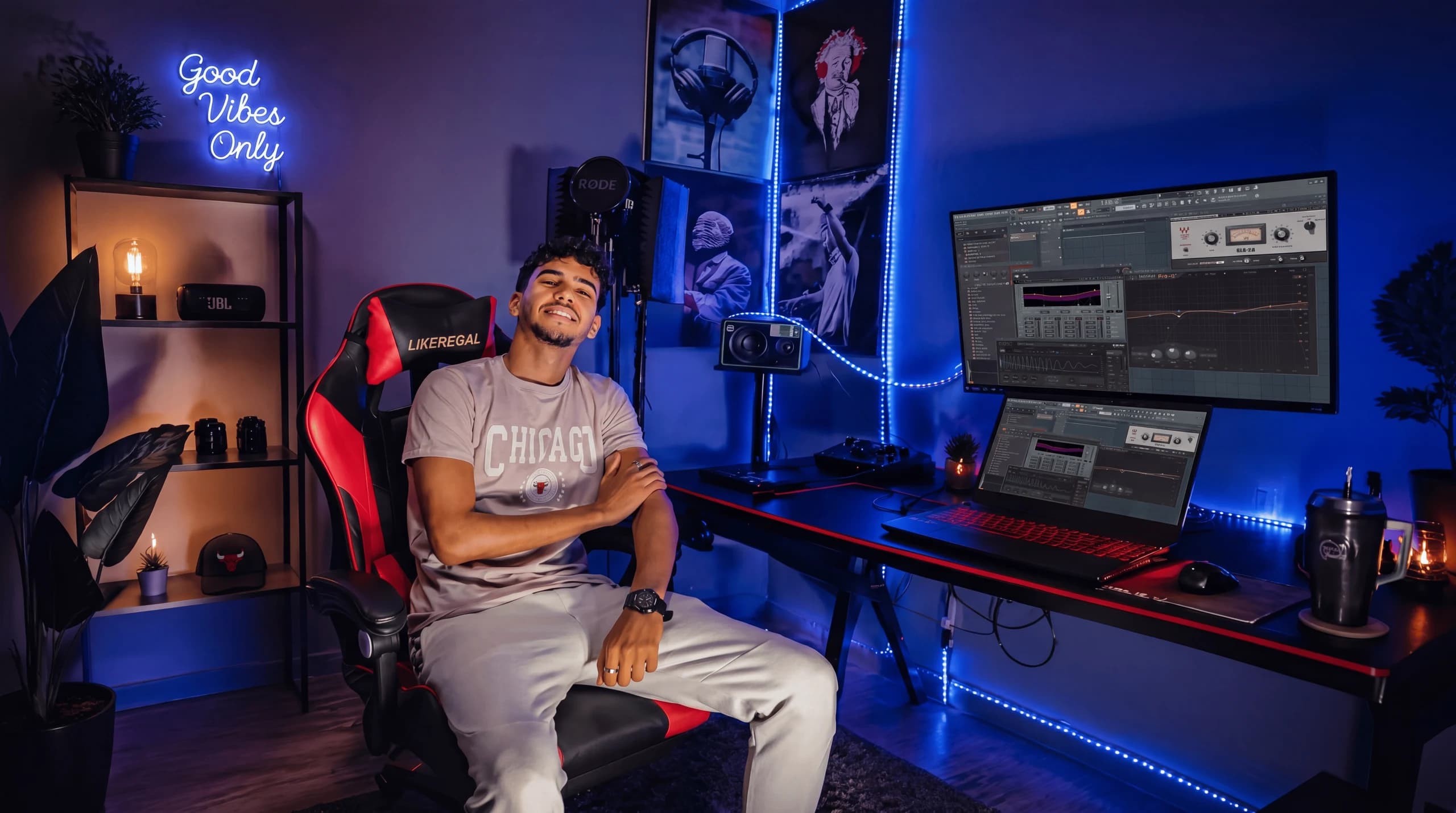 Sfooxbeats in his studio